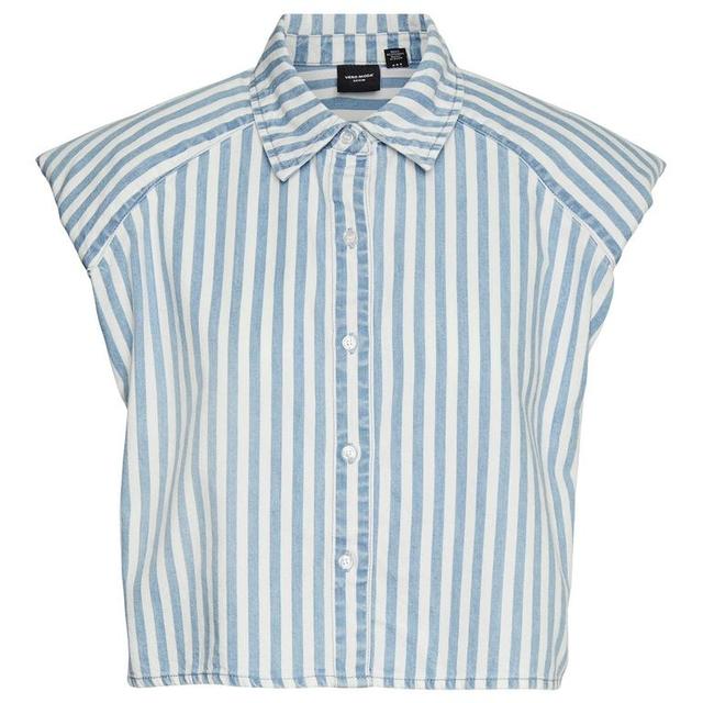 Marškiniai moterims, Balta, VMLINES SL STRIPED SH