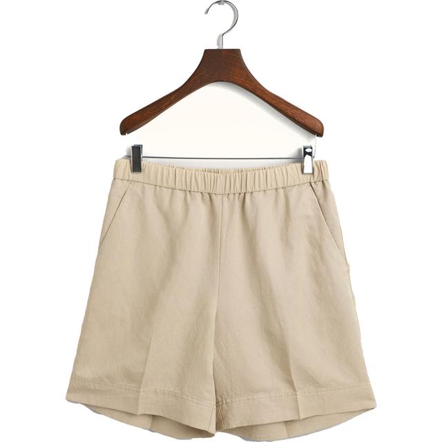 Šortai moterims, Smėlio, REL LINEN BLEND PULL ON SHORTS