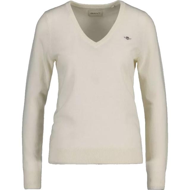 Megztinis moterims, Balta, EXTRAFINE V-NECK