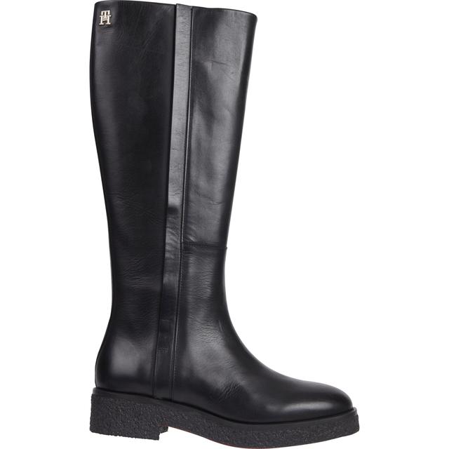 Auliniai moterims, Juoda, Crepe look longboot