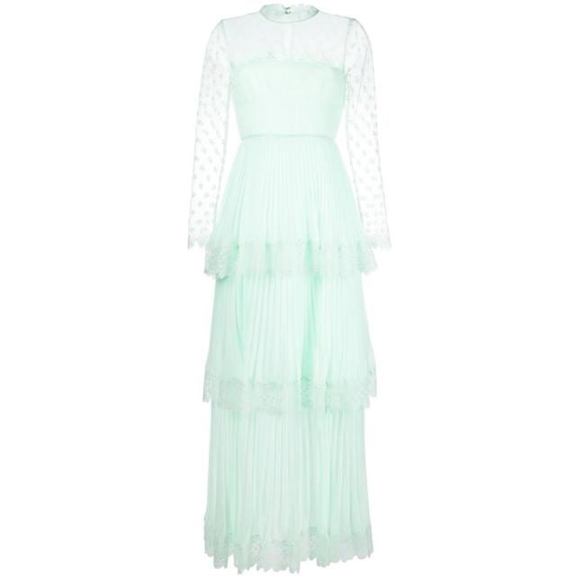 Maxi suknelė moterims, Žalia, Mint chiffon tiered maxi dress