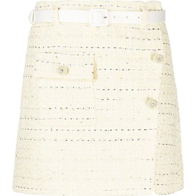 Mini suknelė moterims, Geltona, Yellow boucle mini skirt