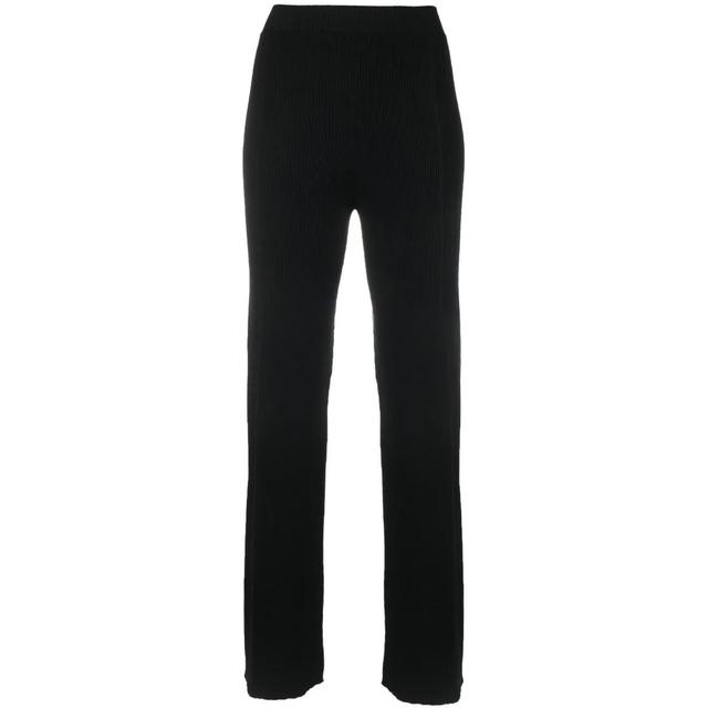 Tiesūs džinsai moterims, Juoda, Ribbed straight pants