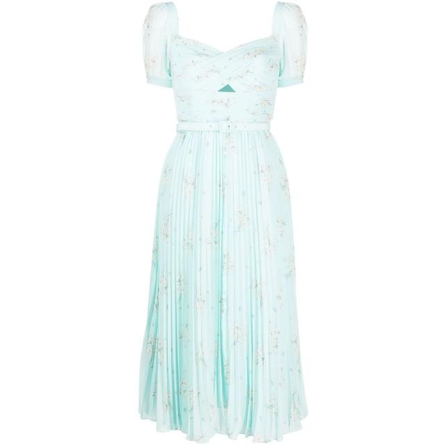 Midi suknelė moterims, Mėlyna, Cobalt chiffon midi dress