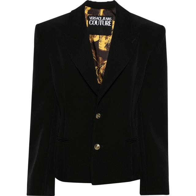 Švarkas, Juoda, Lace-up single-breasted blazer