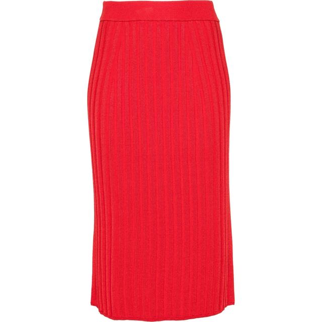Midi sijonas moterims, Raudona, Skirt satiny rib