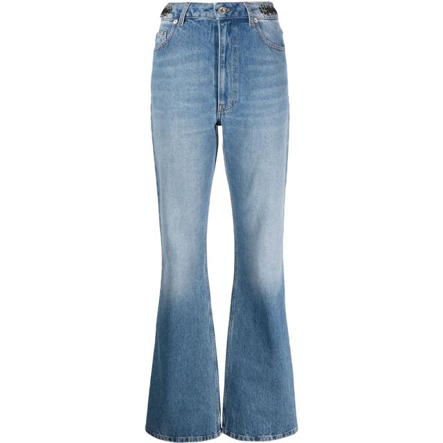 Platėjantys džinsai moterims, Mėlyna, FLARE PANTS