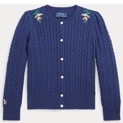 Kardiganas mergaitėms, Mėlyna, Cable cardigan