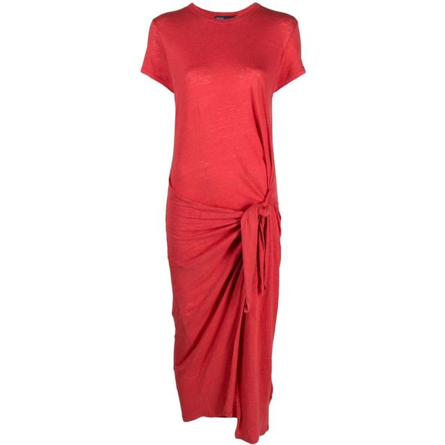 Midi suknelė moterims, Raudona, Short sleeve day dress