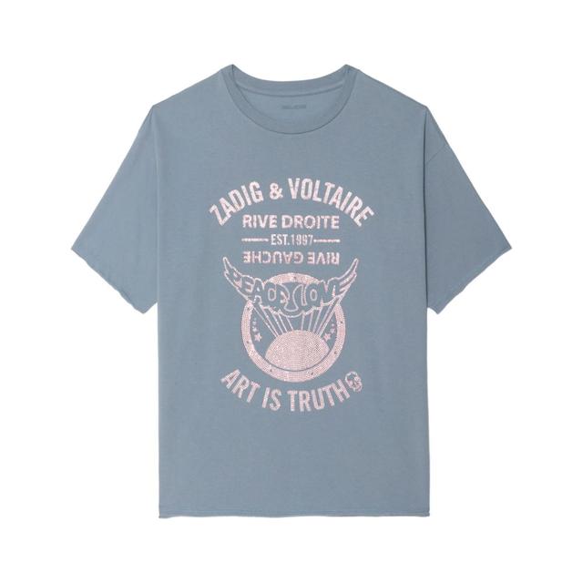 Marškinėliai trump. rankovėmis moterims, Balta, Berry bc blason peace strass