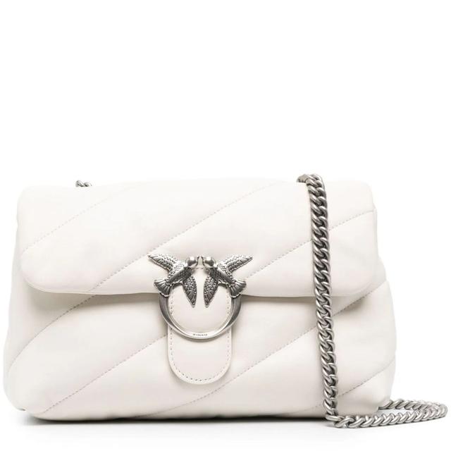 Rankinė per petį moterims, Balta, Love puff shoulder bag