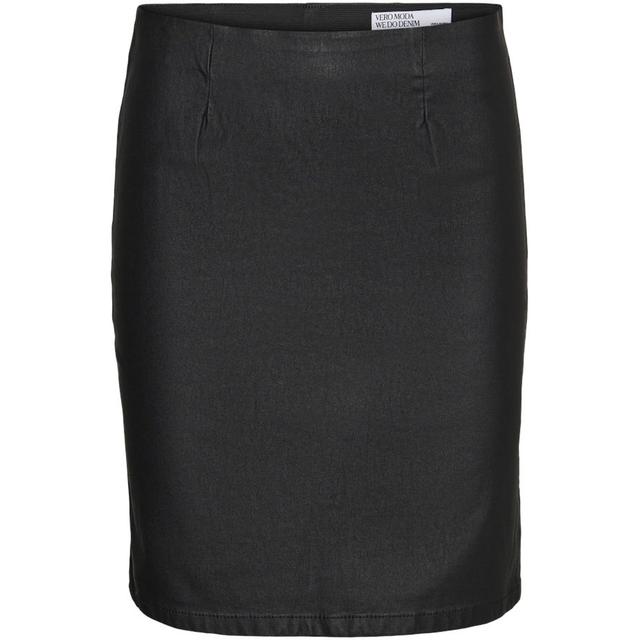 Mini sijonas moterims, Juoda, VMMILLY HR COATED PE