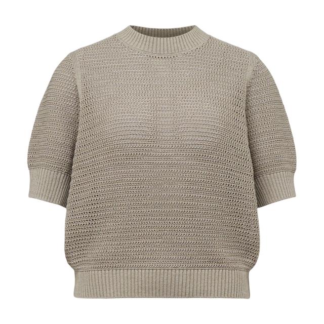 Marškinėliai trump. rankovėmis moterims, Žalia, Knitted cotton t-shirt