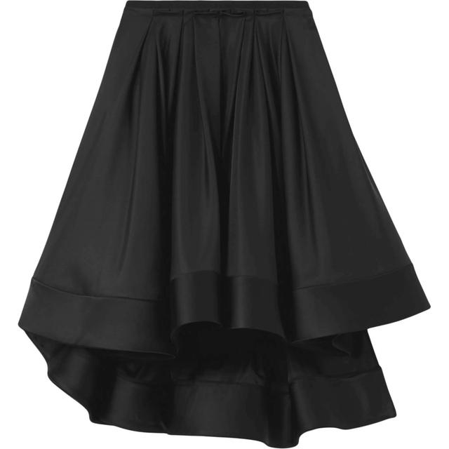 Midi sijonas moterims, Juoda, Silk nylon taffeta skirt