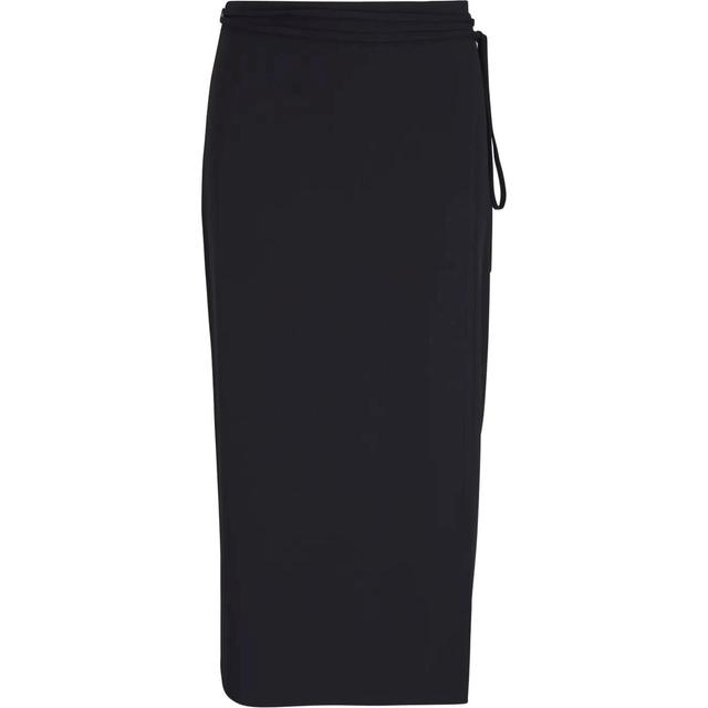Midi sijonas moterims, Juoda, Midi tie wrap skirt