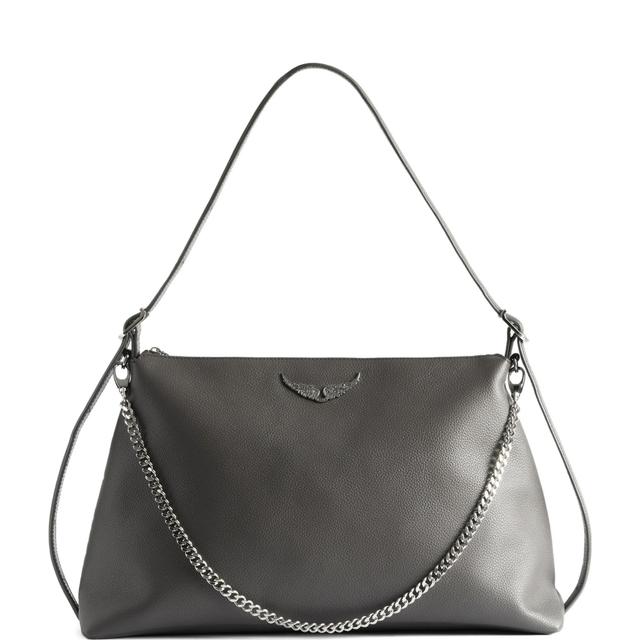 Pirkinių krepšys moterims, Juoda, Jim grained leather