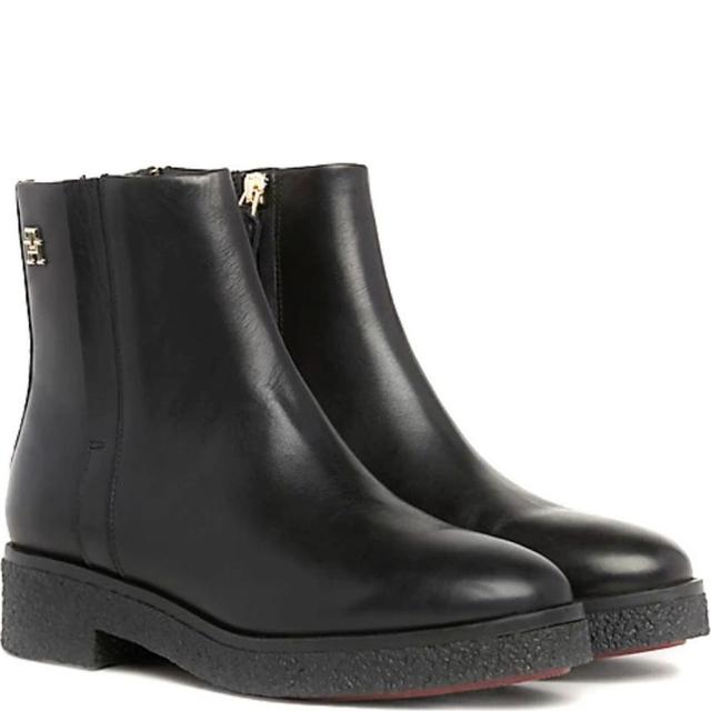 Aulinukai moterims, Juoda, Crepe look ankle boot