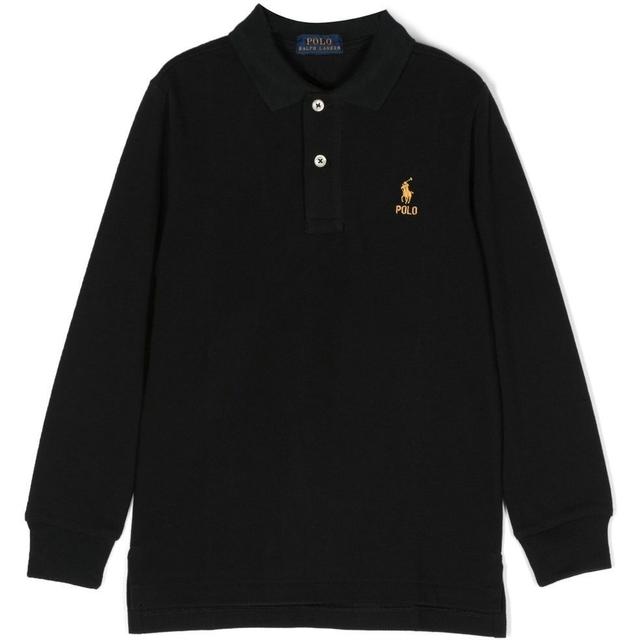Polo marškiniai ilgos rank. berniukams, Juoda, Long sleeve polo shirt (2-7)