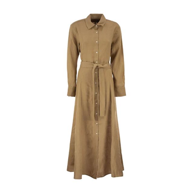 Midi suknelė moterims, Ruda, Woven-wrap-dresses