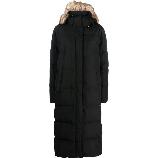 Pūkinis paltas moterims, Juoda, Lng crly ct insulated coat
