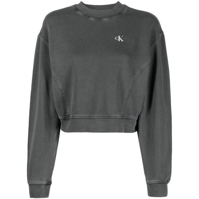 Sportinis nertinis moterims, Juoda, Wash short crew neck sweater