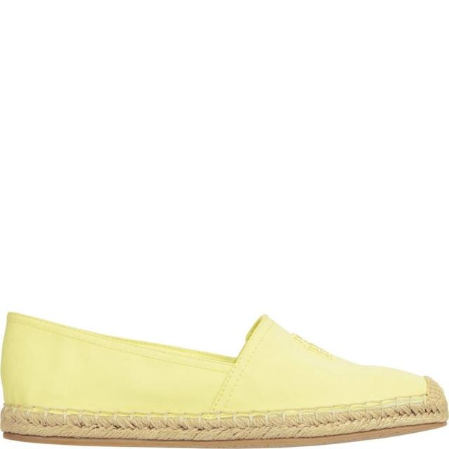 Loaferiai moterims, Geltona, Embroidered flat espadrille