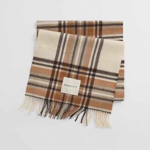 Šalikas moterims, Smėlio, tartan check wool scarf