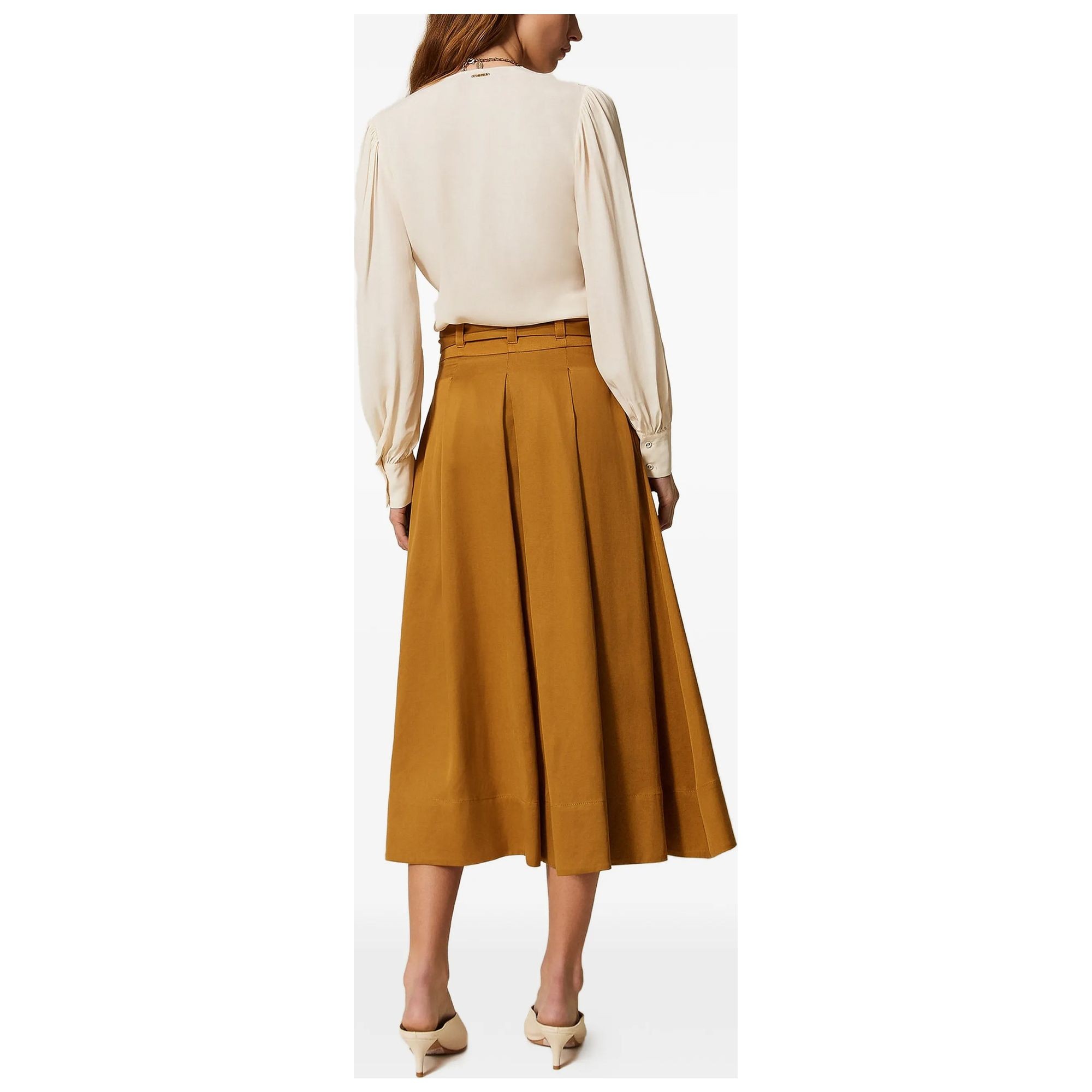 TWINSET Maxi sijonas moterims, Ruda, Long twill skirt 3