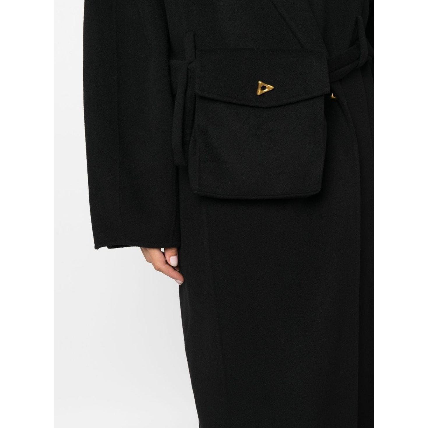 AERON Paltas moterims, Juoda, Silk blend short coat 4