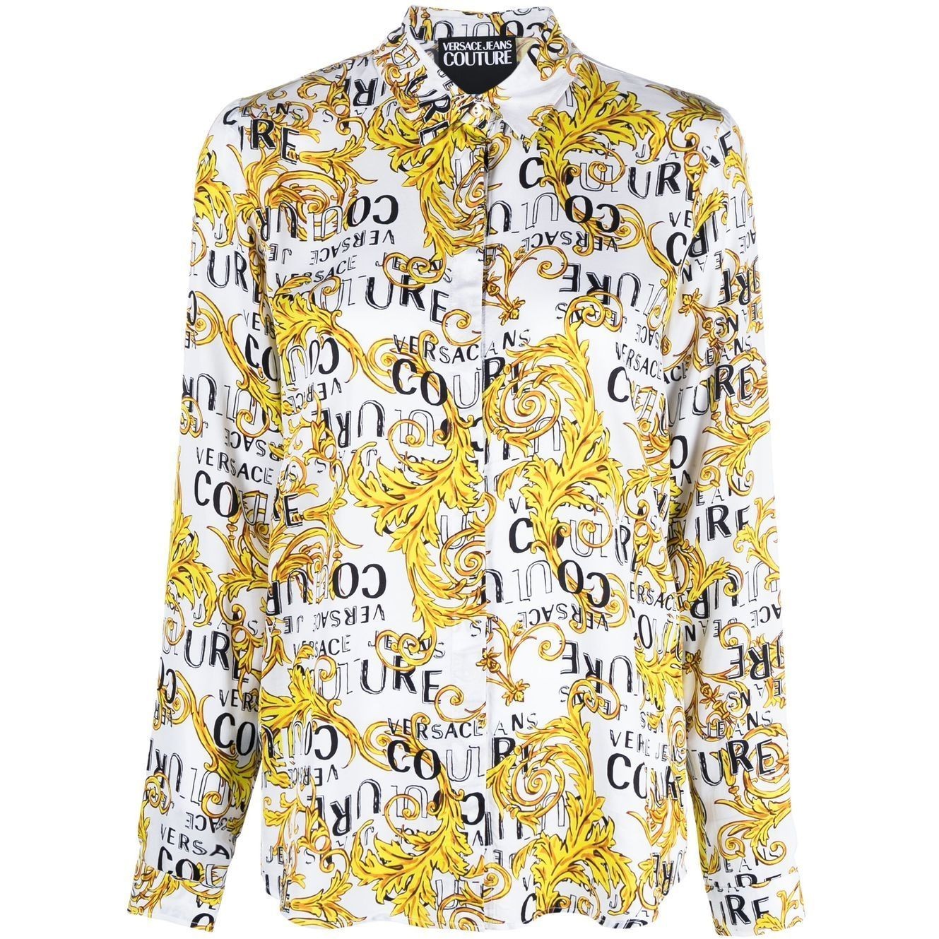 VERSACE JEANS CUTURE Marškiniai ilgomis rankovėmis moterims, Balta, Logo couture shirts