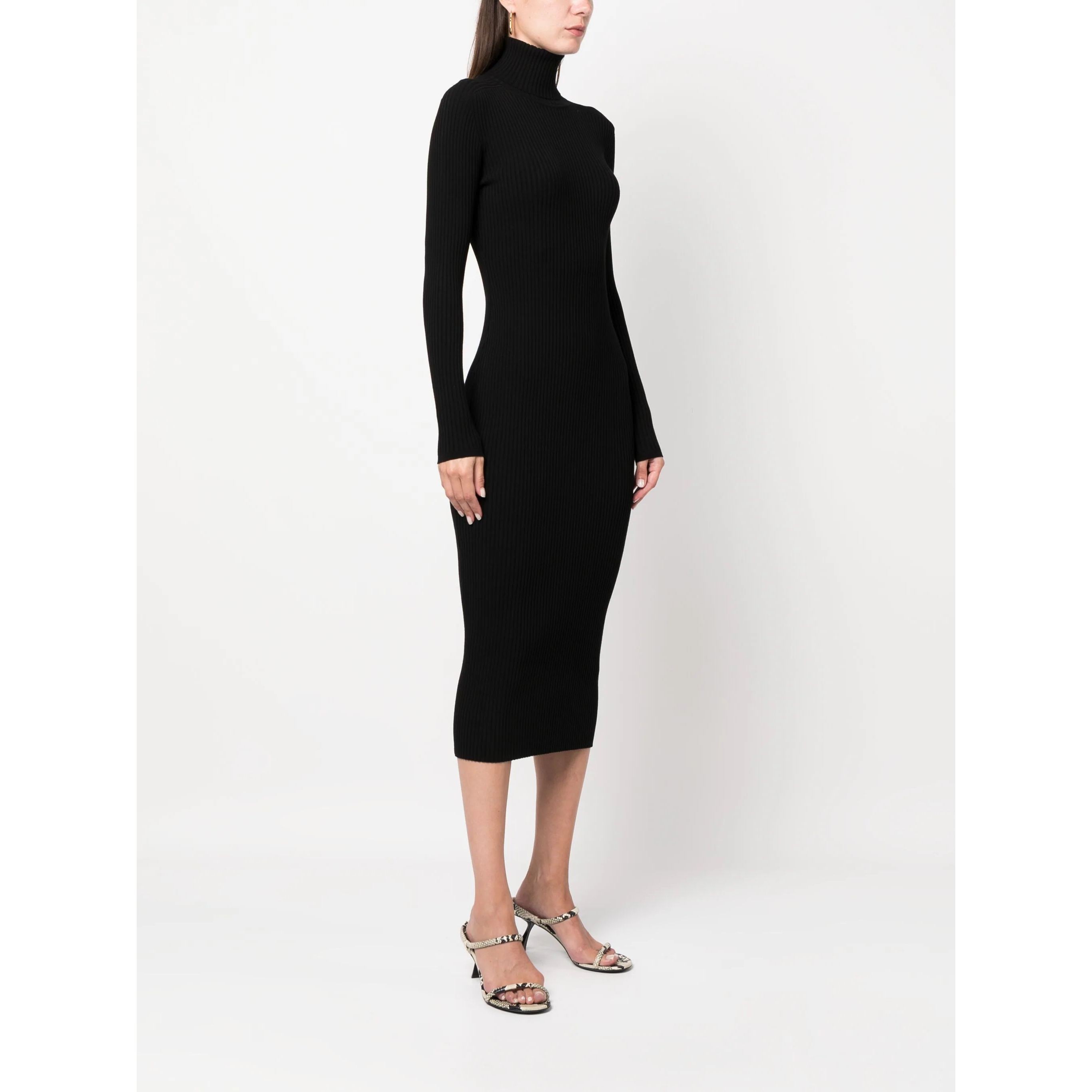 PAROSH Megzta suknelė moterims, Juoda, Reise dress 2