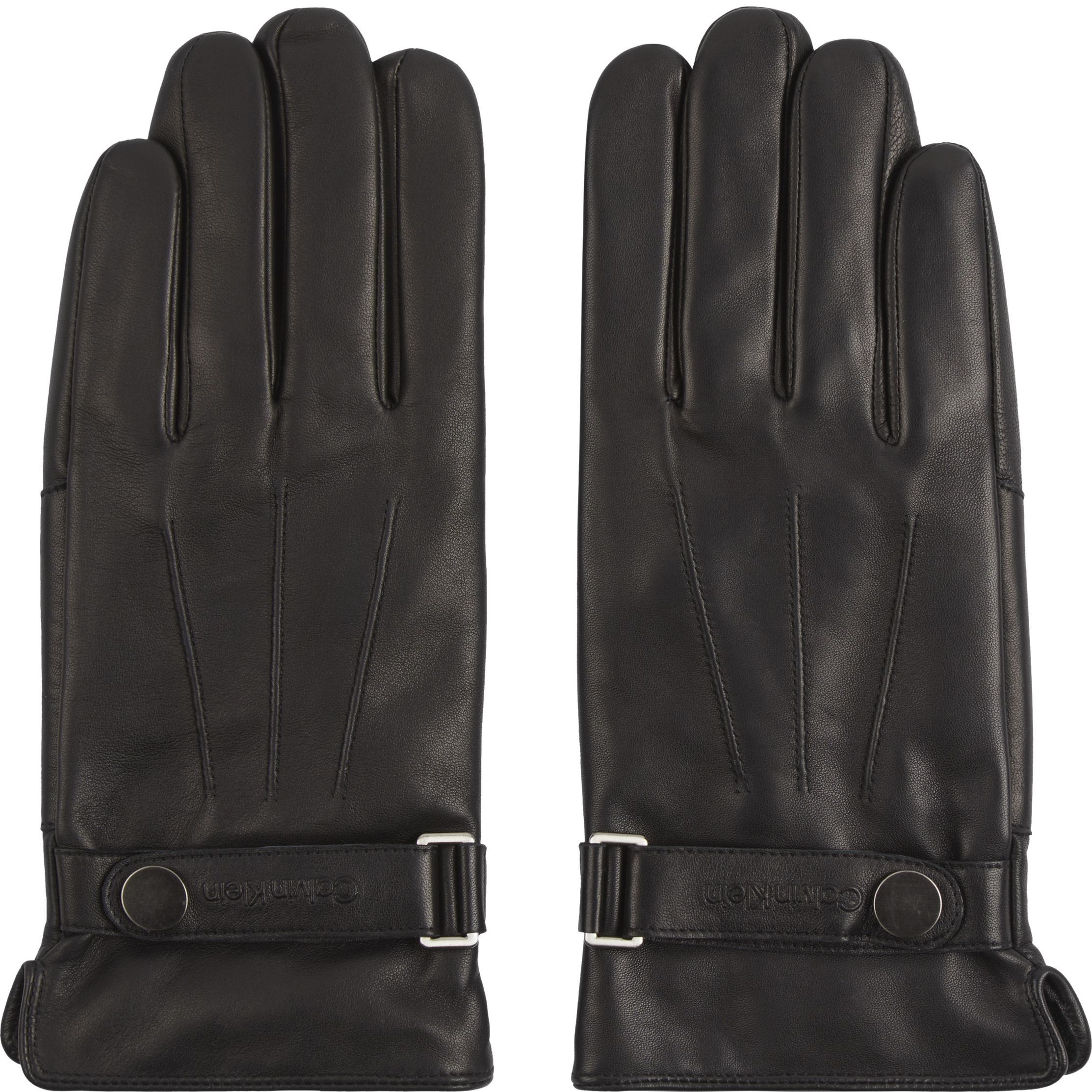 CALVIN KLEIN Pirštuotos pirštinės vyrams, Juoda, Leather rivet gloves 1