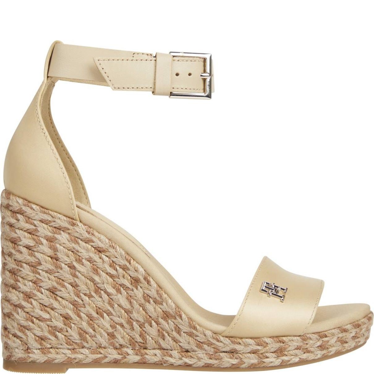 TOMMY HILFIGER Basutės moterims, Smėlio, Colorful high wedge sandal 1