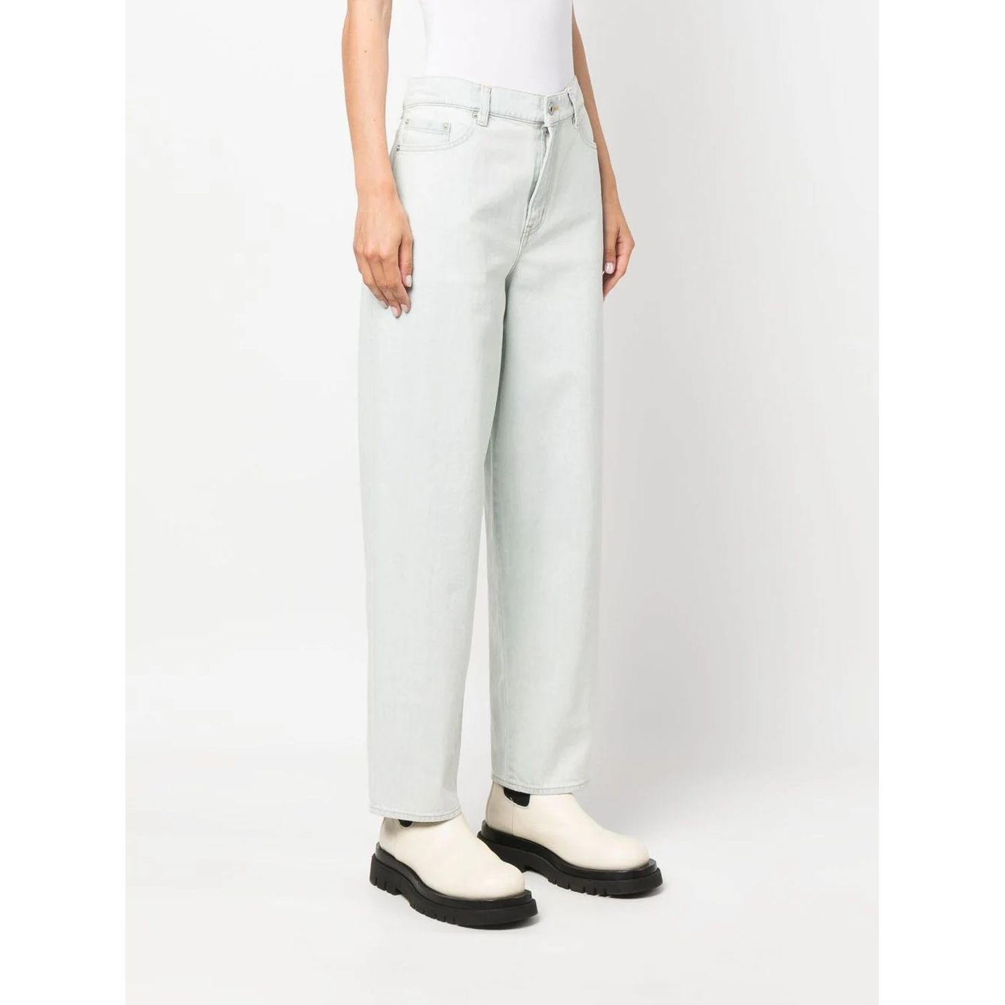 KENZO Tiesūs džinsai moterims, Mėlyna, Bleach carrot fit 2