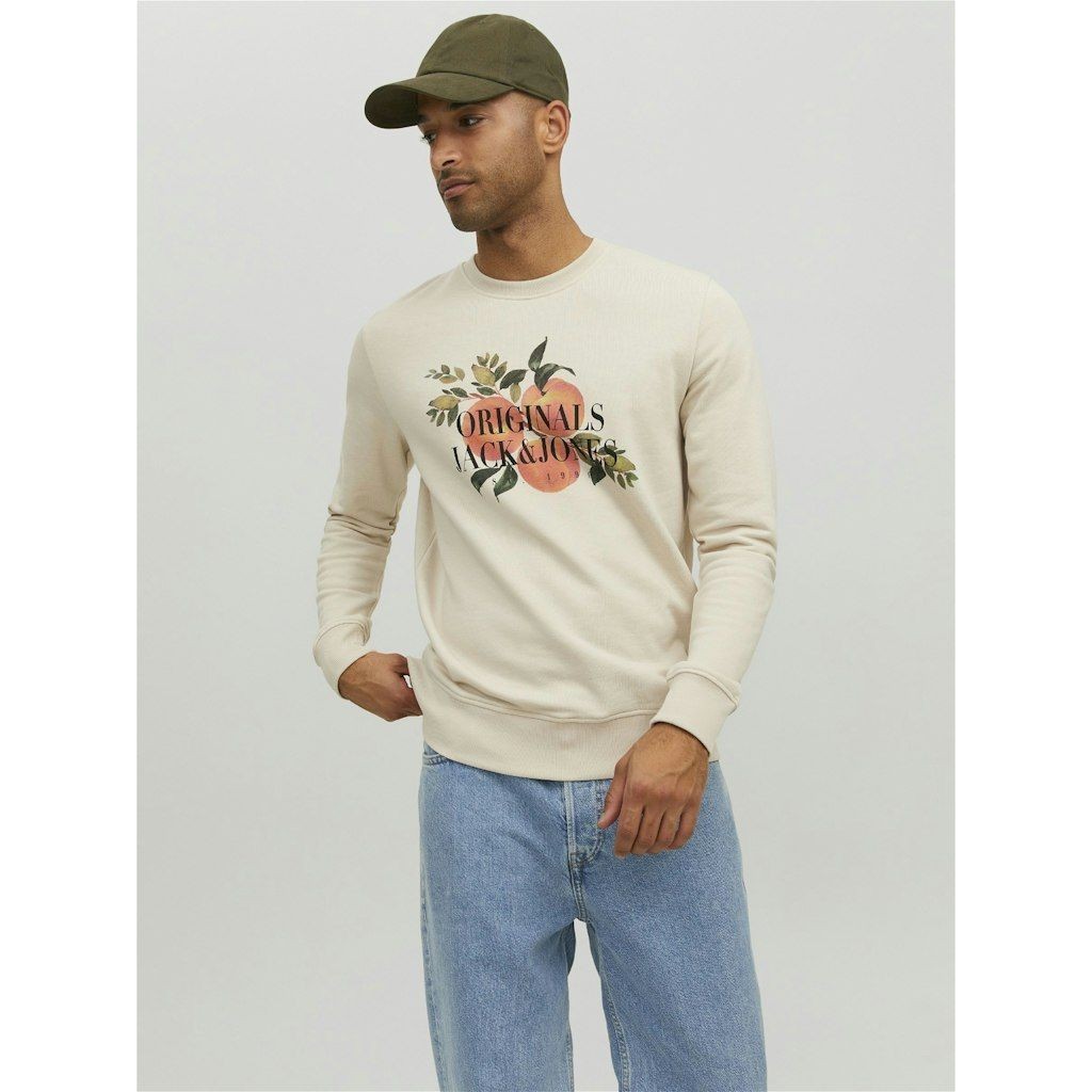 JACK & JONES Sportinis nertinis vyrams, Smėlio, JORFLORES SWEAT 2