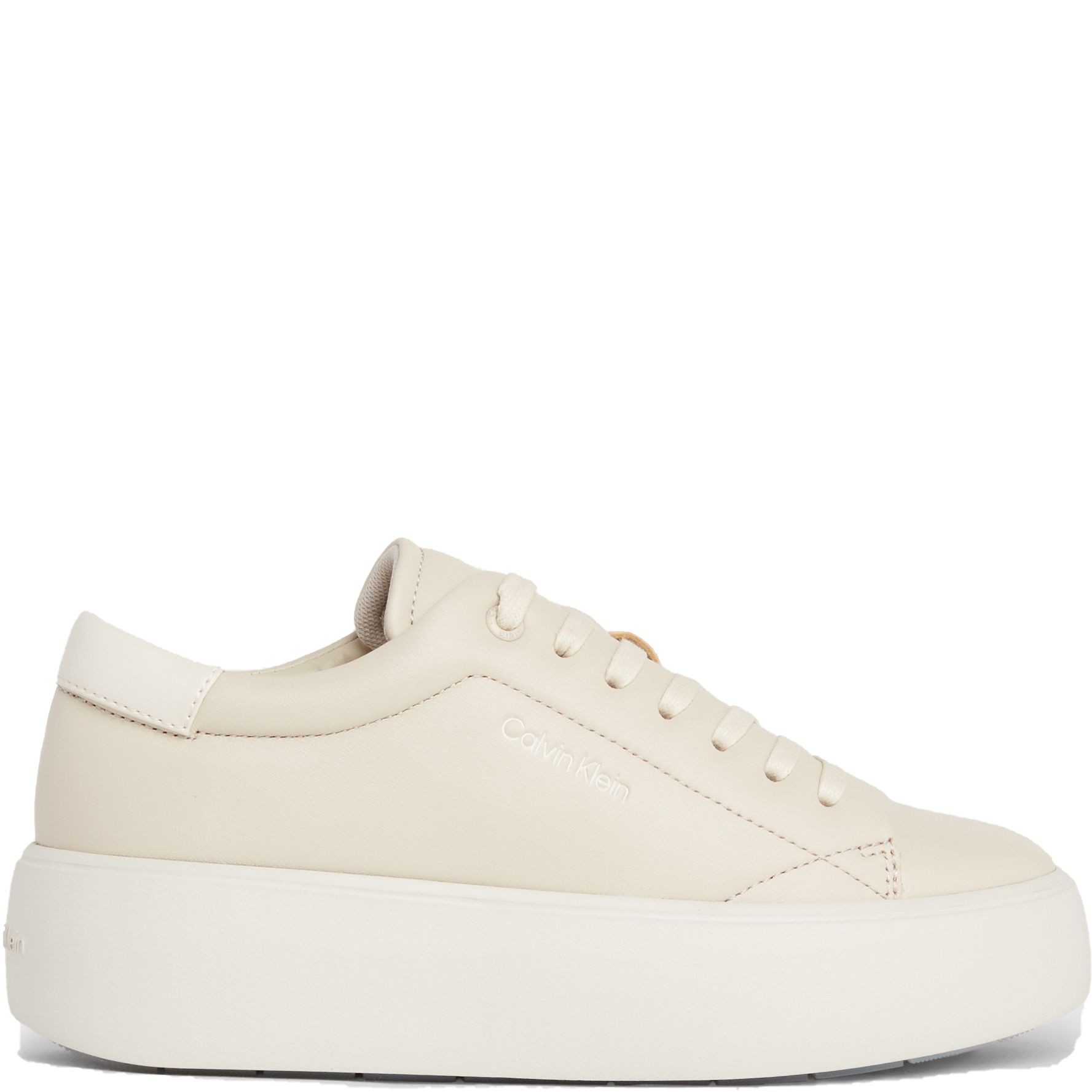 CALVIN KLEIN Laisvalaikio bateliai moterims, Smėlio, Flatform lace up leisure 2