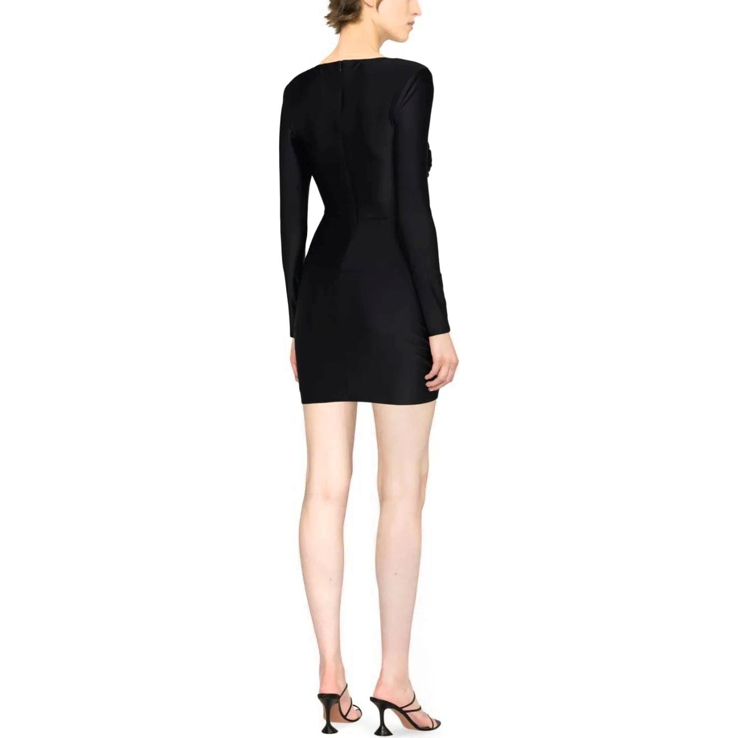 SELF PORTRAIT Mini suknelė moterims, Juoda, Black jersey mini dress 4
