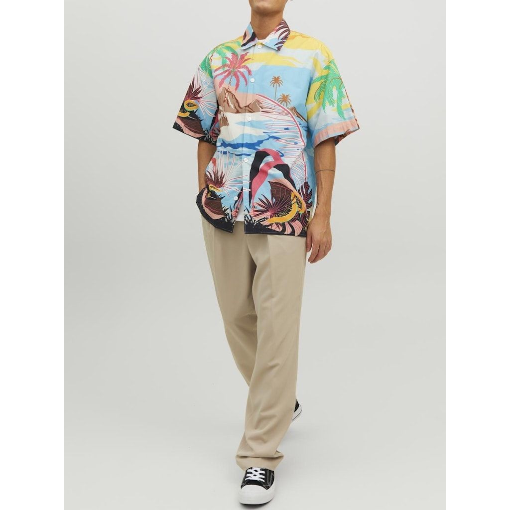 JACK & JONES Marškiniai vyrams, Mėlyna, JORBELMONT AOP 5