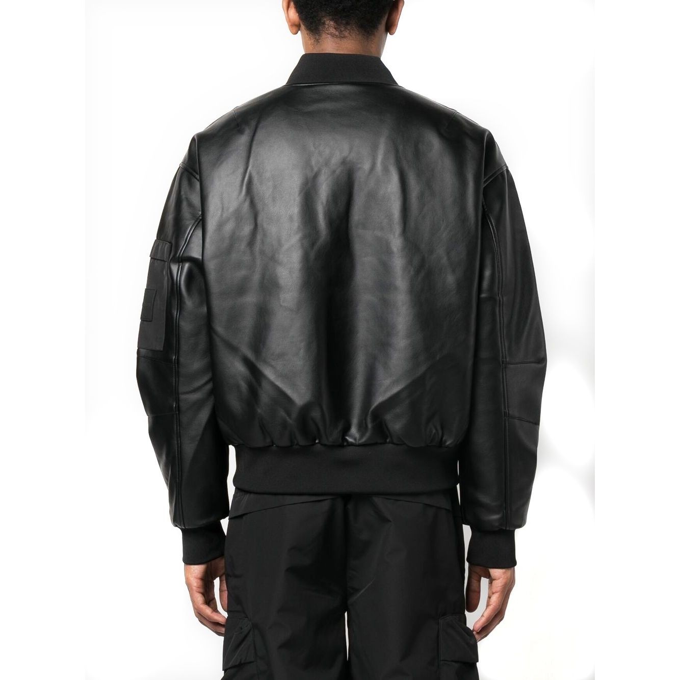 CALVIN KLEIN JEANS Bomberis vyrams, Juoda, Faux leather bomber 3