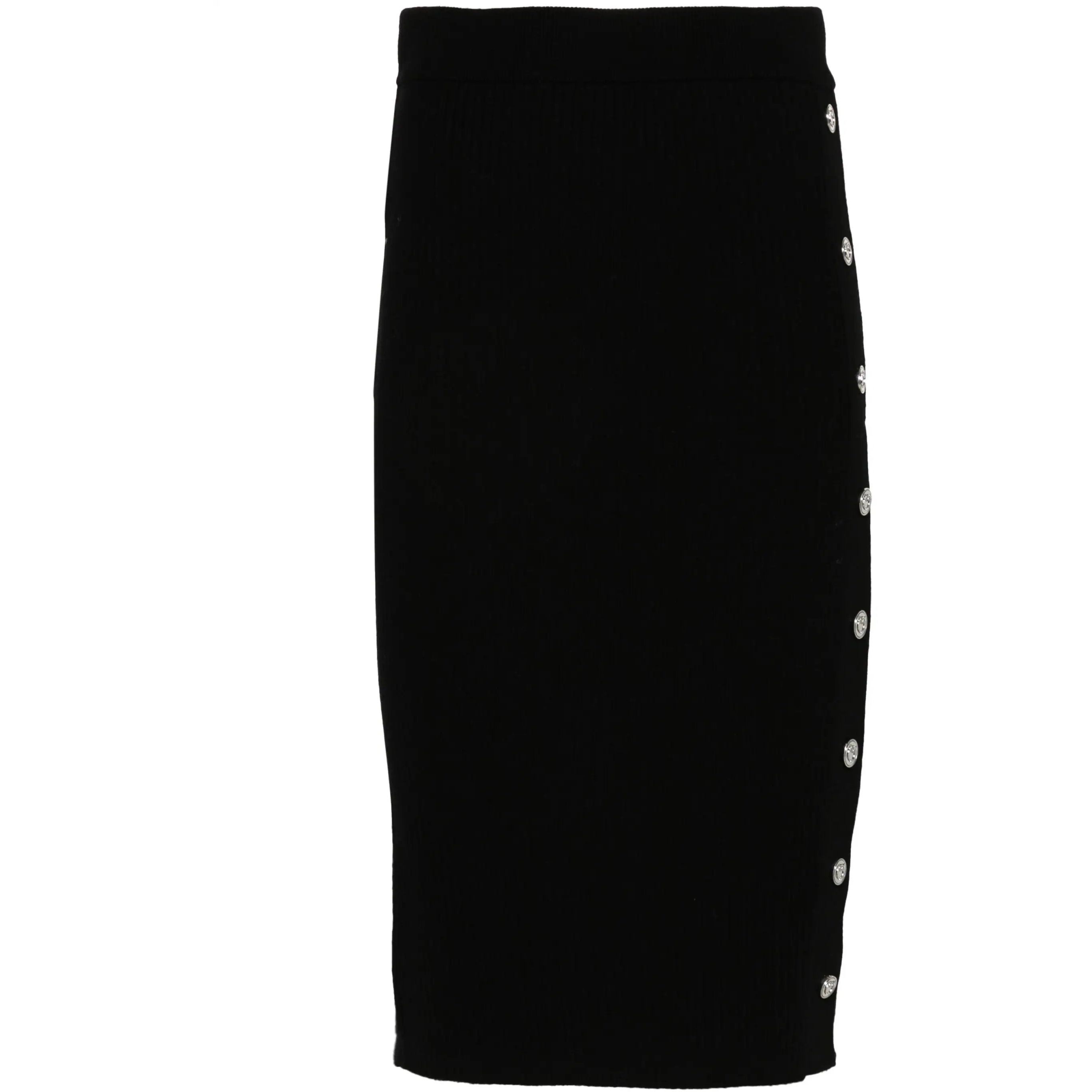 PINKO Mini sijonas moterims, Juoda, Ribbed-knit mini skirt