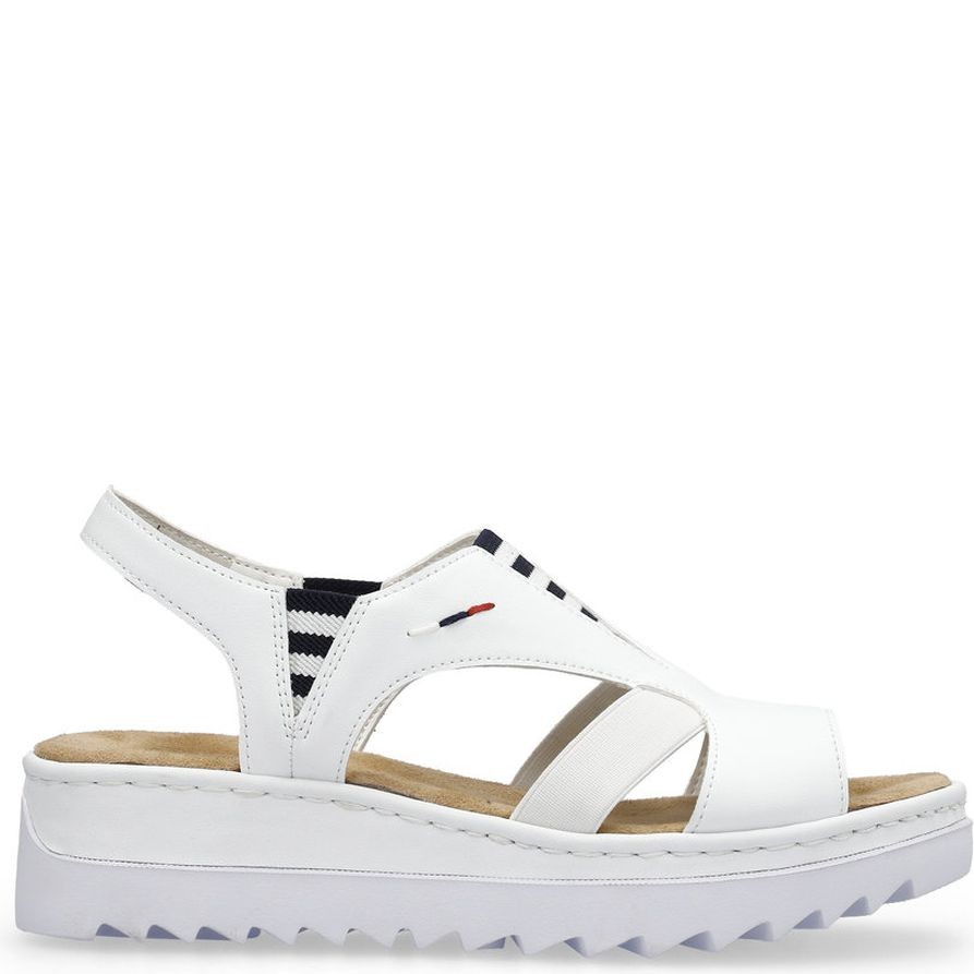 RIEKER Basutės moterims, Balta, SANDALS 2
