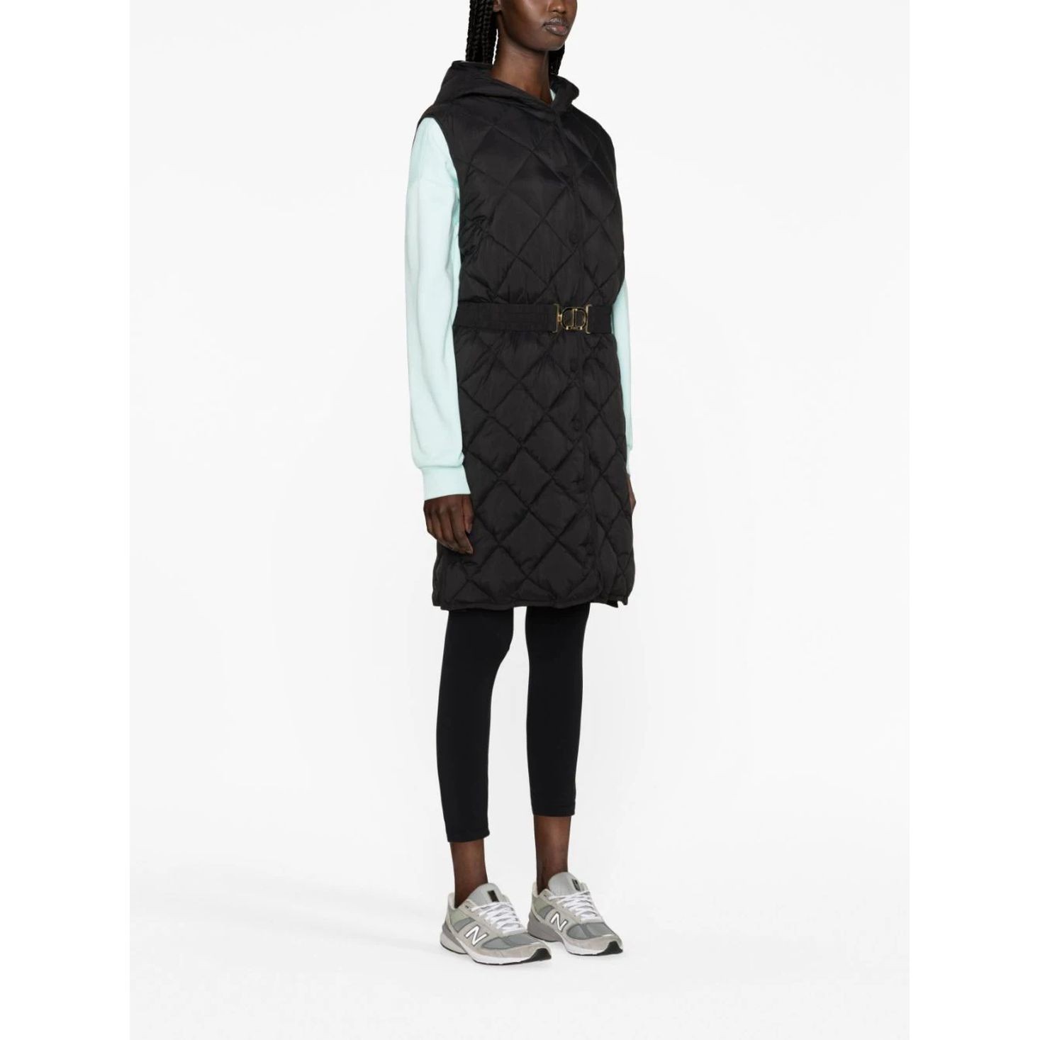 TWINSET Pūkinė liemenė moterims, Juoda, Puffed vest 4
