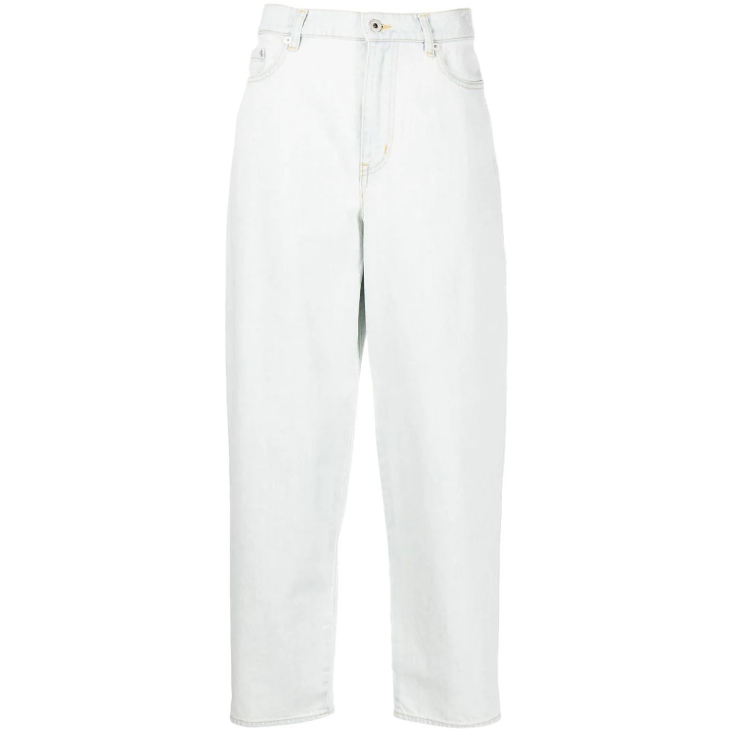 KENZO Tiesūs džinsai moterims, Mėlyna, Bleach carrot fit 1