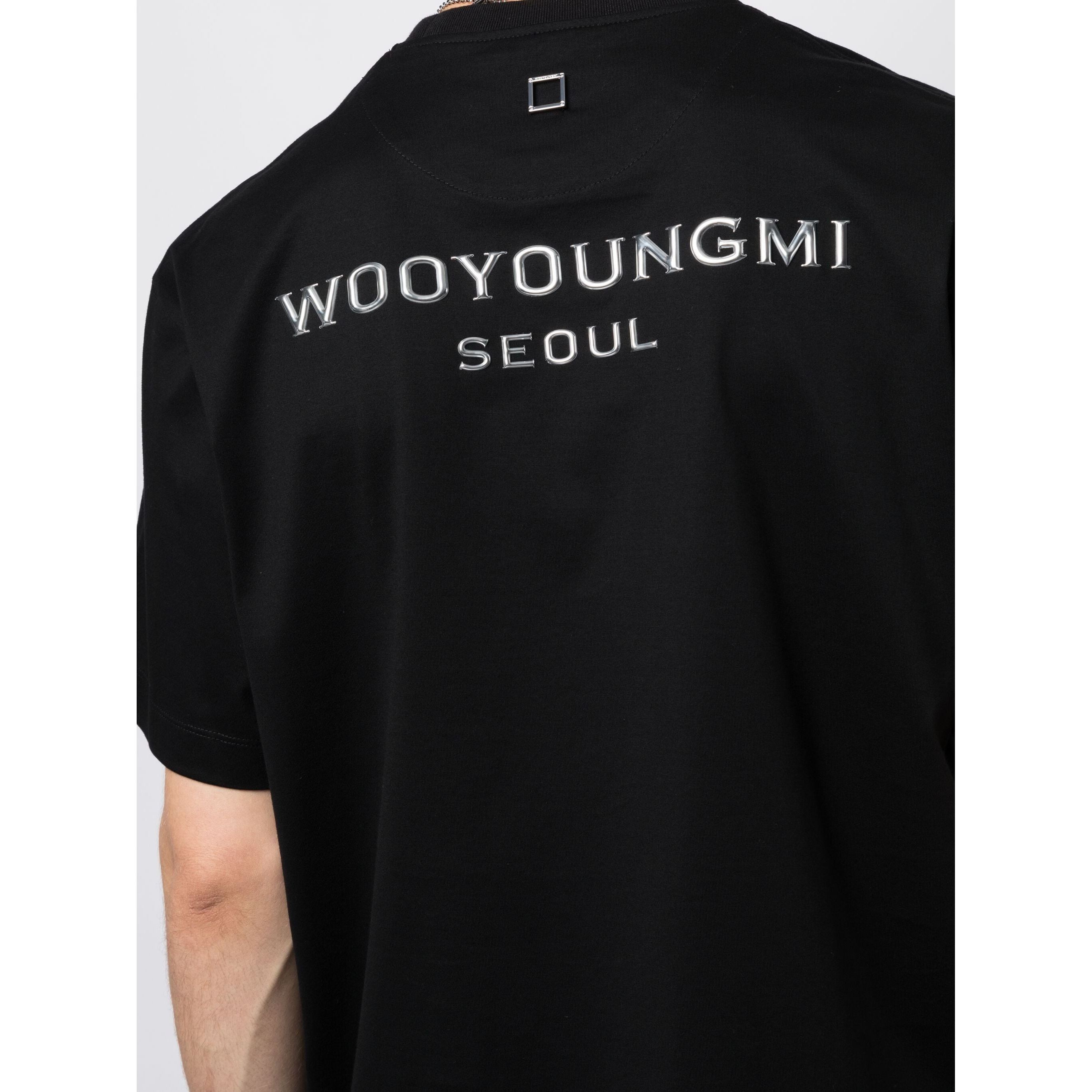WOOYOUNGMI Marškinėliai trump. rankovėmis vyrams, Juoda, Mens t-shirt 4