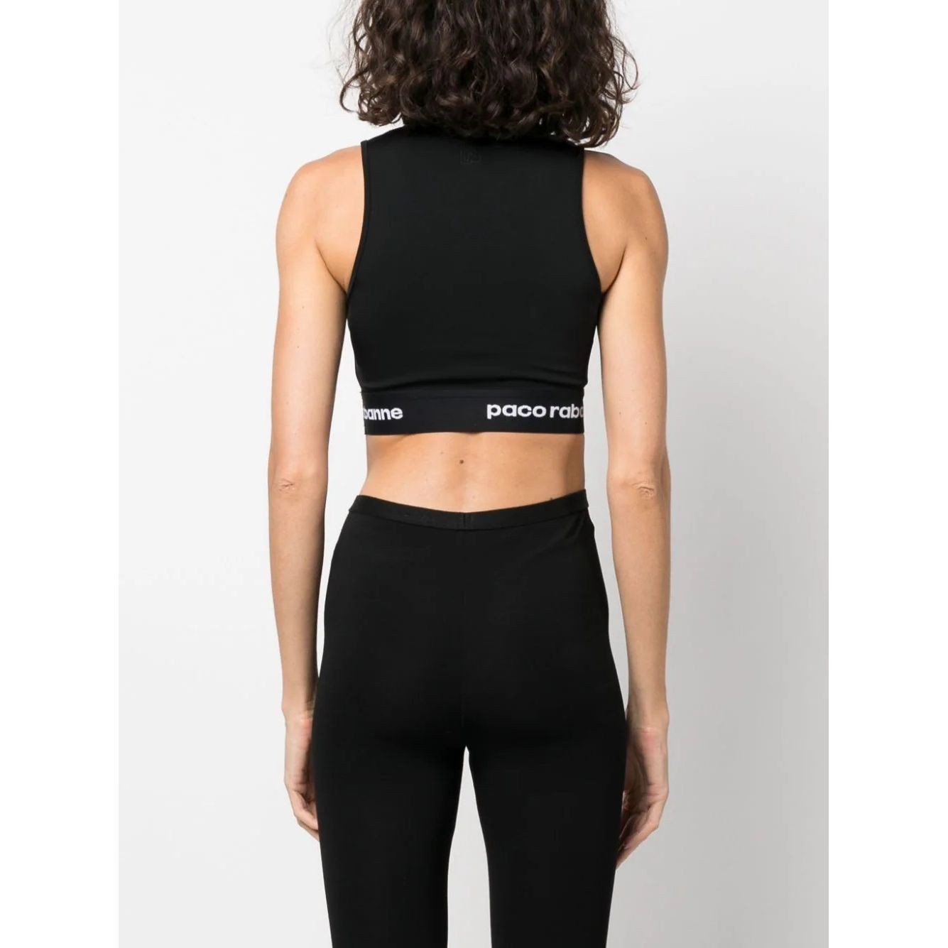 PACO RABANNE Trumpinti marškinėliai moterims, Juoda, Crop top 4