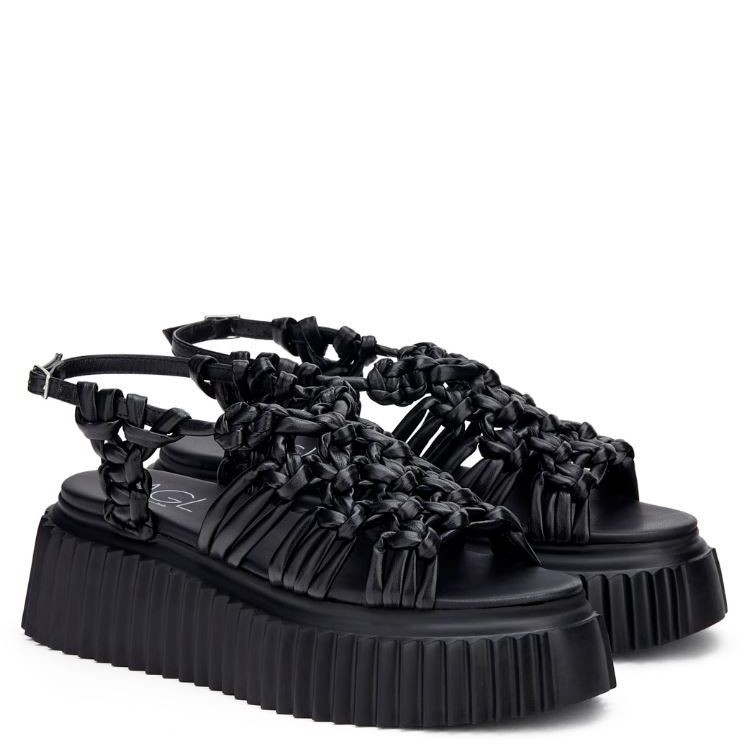 AGL Basutės moterims, Juoda, Alice flatform sandals 1