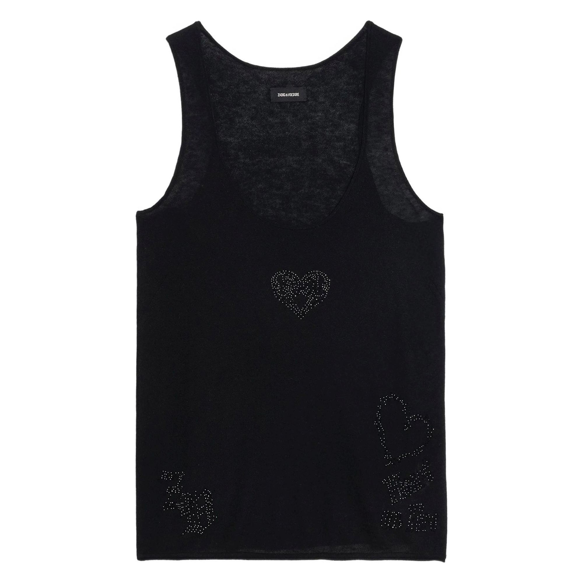 ZADIG&VOLTAIRE Marškiniai be rankovių moterims, Juoda, Lee cp strass