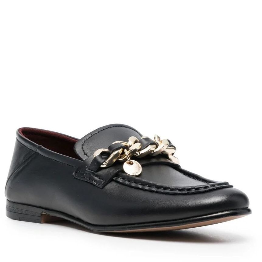 TOMMY HILFIGER Loaferiai moterims, Juoda, CHAIN LOAFER, thifw0fw06843bds 1