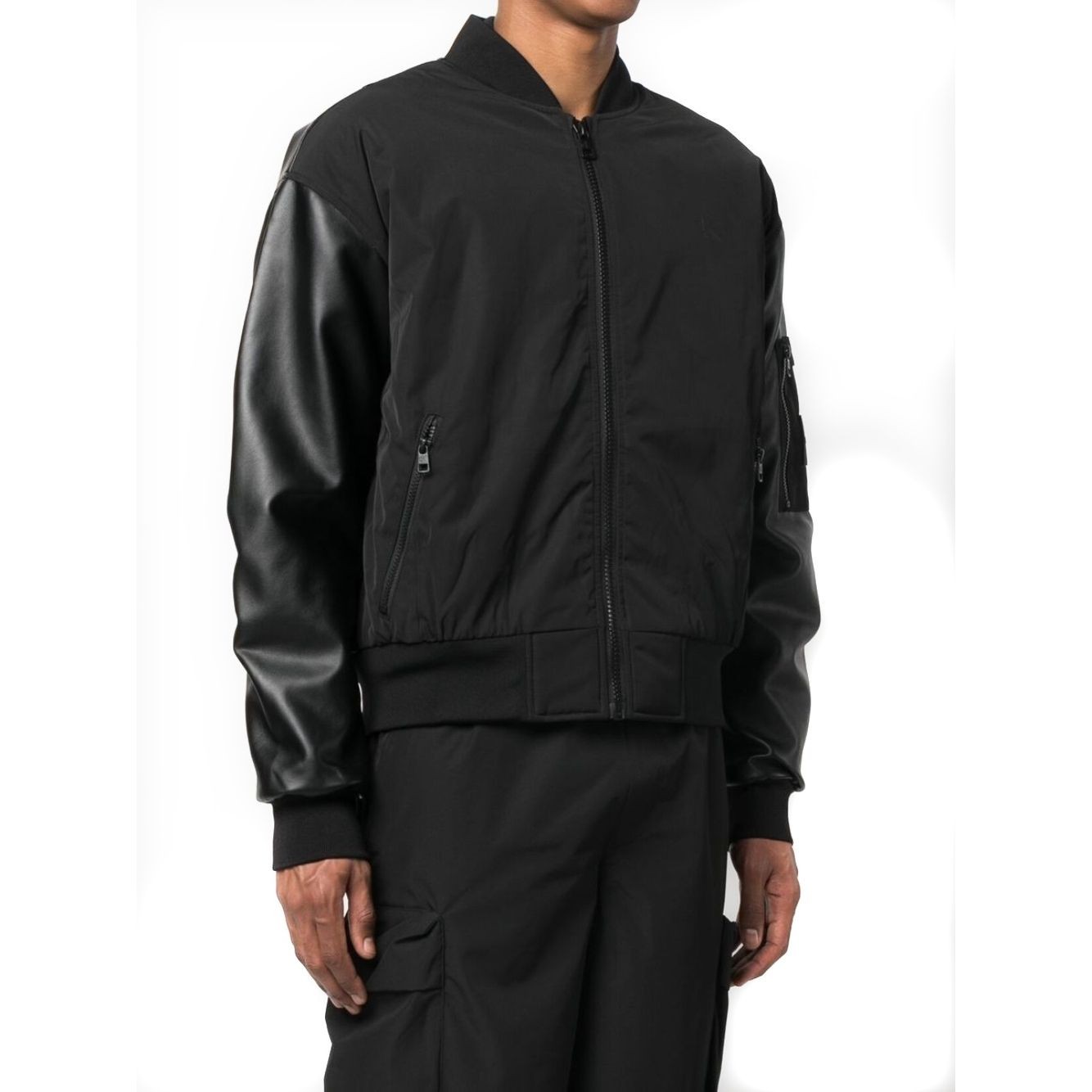 CALVIN KLEIN JEANS Bomberis vyrams, Juoda, Faux leather bomber 2