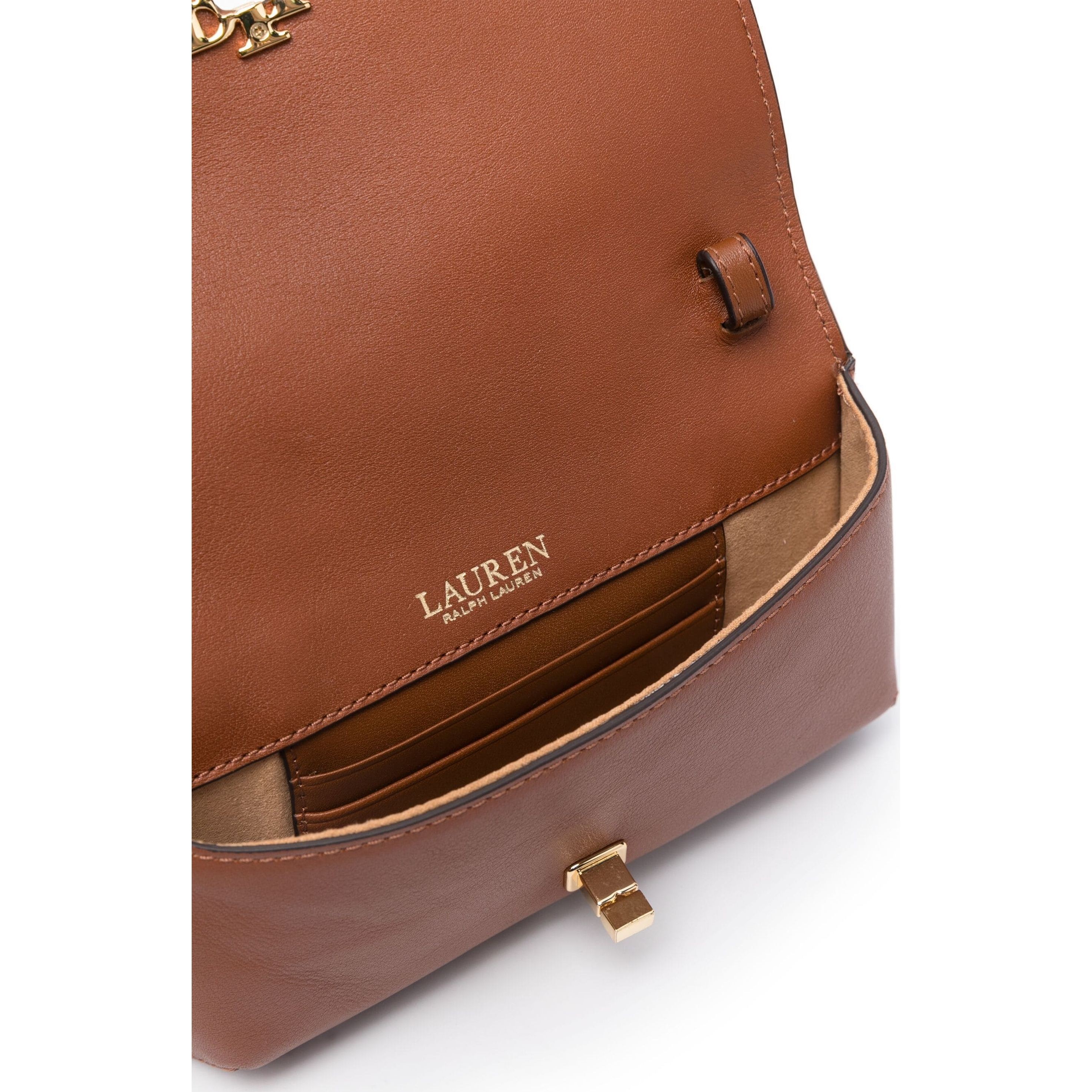 LAUREN RALPH LAUREN Telefono, plančetės dėklas moterims, Ruda, Natural smooth leather case 4